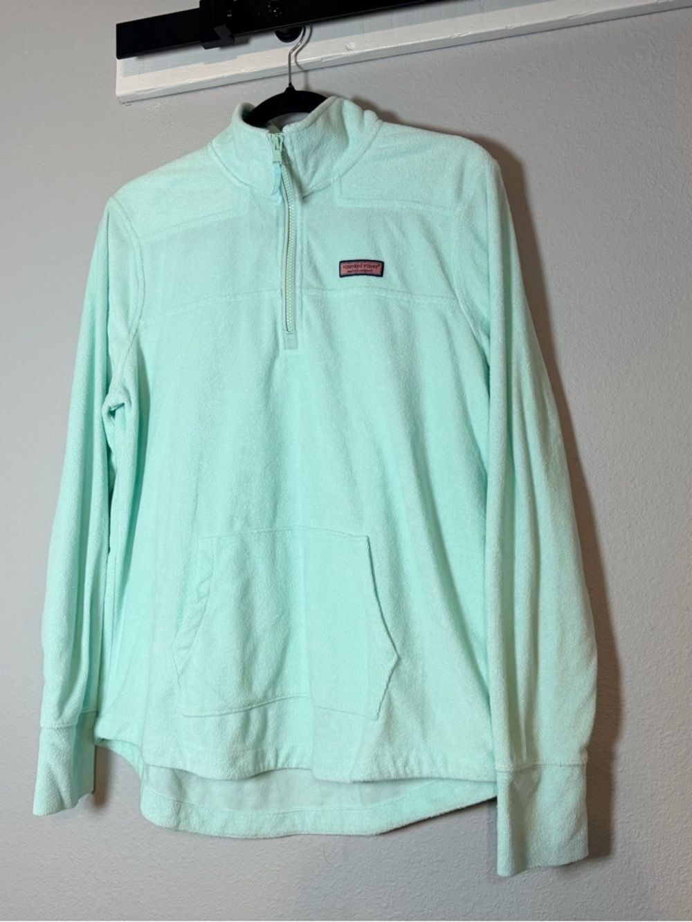 Vineyard Vines Women's Dreamcloth 1/4 Zip Shep Shirt Medium Mint Green - Picture 4 of 10